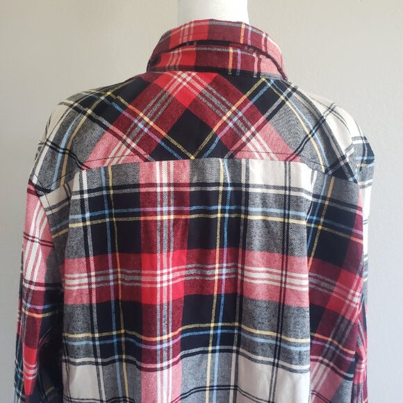NEW Women Natural Reflections Flannel Plaid Cotton Shirt Button Up Size 1X - Picture 6 of 7